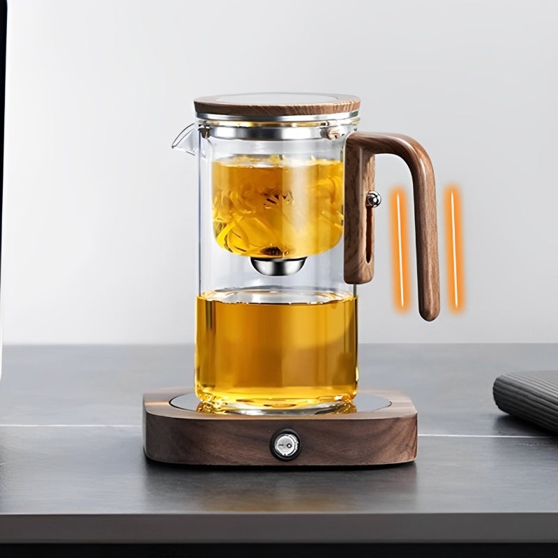 Glass Teapot with Wooden Handle 500ml & 700ml – Tea Infuser with Filter System for Perfect Tea | Sansoti