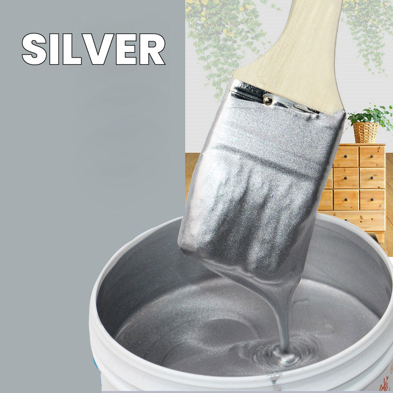 Metallic Verf Hout Waterbasis Goud Zilver 200 g met Penseel Dekking 1 tot 1,2 m2 per Laag Sprayen Rollen Schilderen | Sansoti