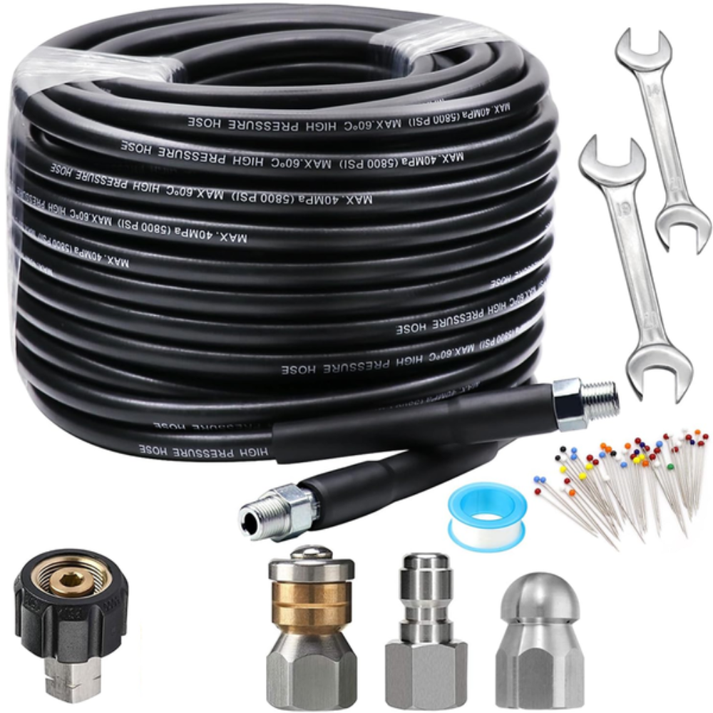 High-Pressure Sewer Cleaning Hose 10-30 Meters Rotating Head Drain Unclogger Pressure Washer Outdoor Sewer | Sansoti