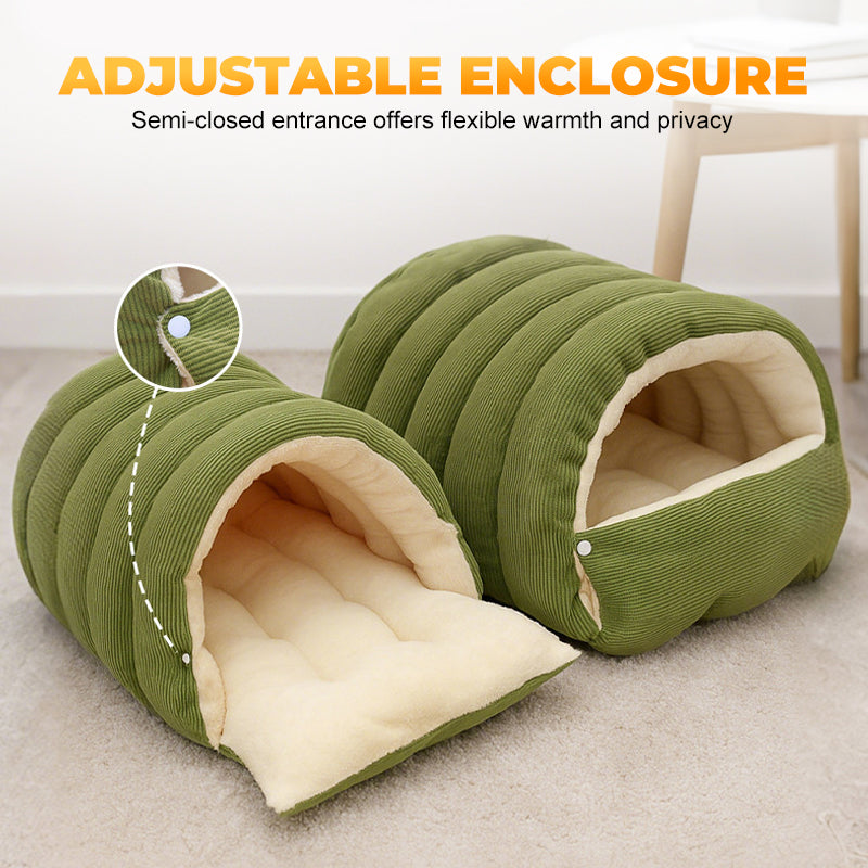 Pet Bed Groundless Igloo Hut – Soft Plush Igloo Sleeping Spot Small Medium Large Cat Dog Winter | Sansoti