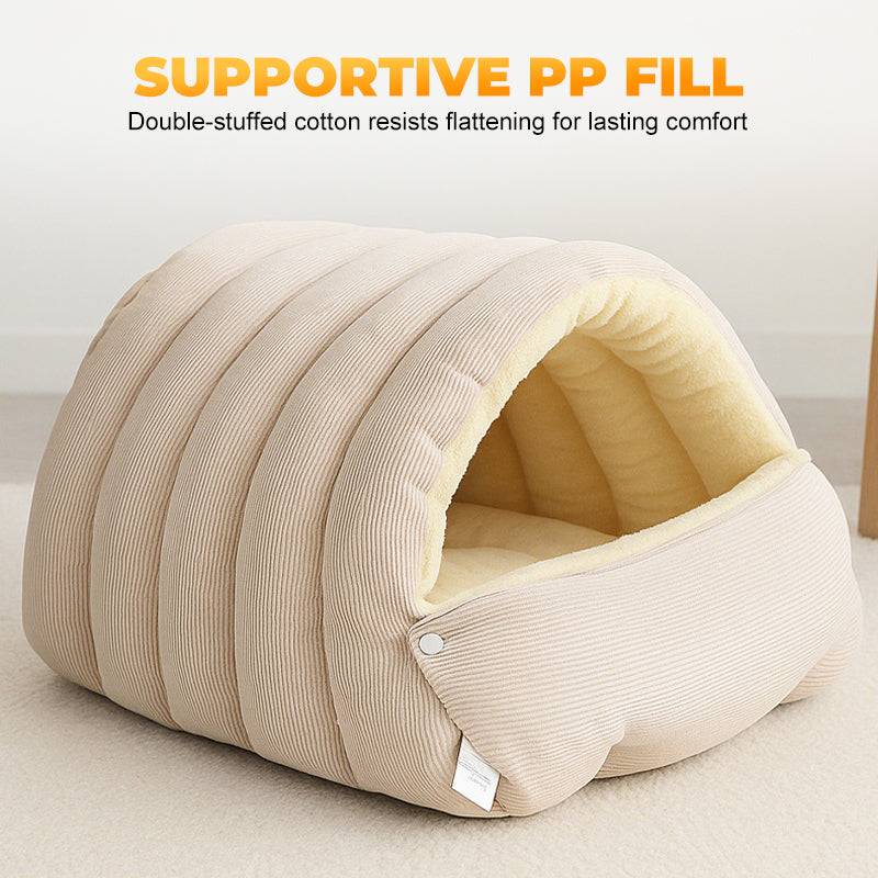 Pet Bed Groundless Igloo Hut – Soft Plush Igloo Sleeping Spot Small Medium Large Cat Dog Winter | Sansoti