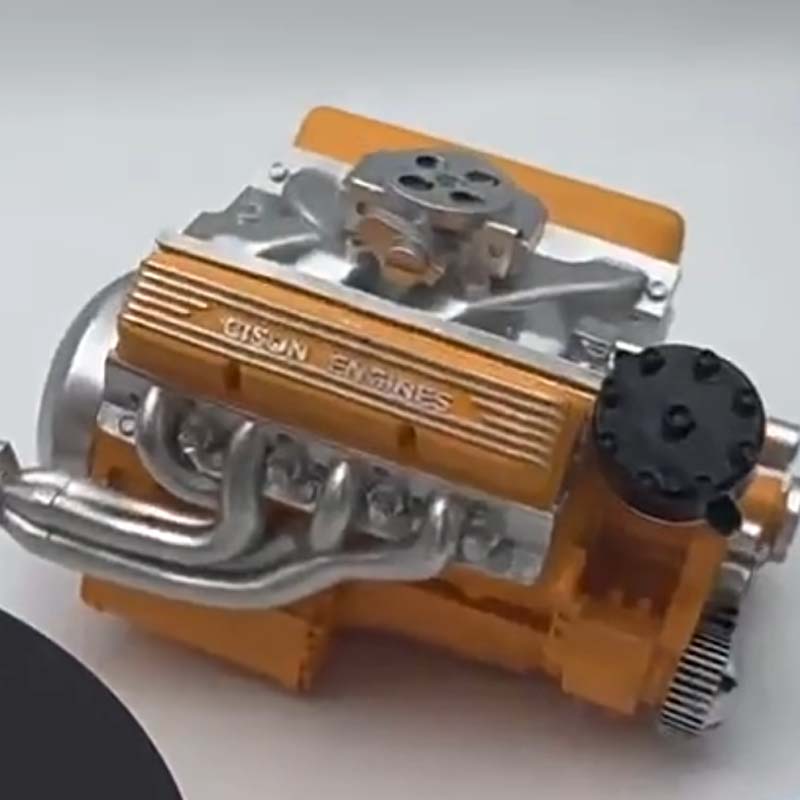 Mini V8 Engine Model Building Kit, Metal, with CDI Ignition, CNC-Machined, RC-Compatible, Educational Hobby Project | Sansoti