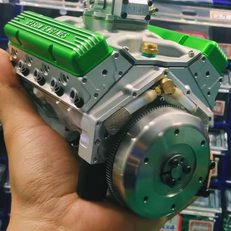 Mini V8 Engine Model Building Kit, Metal, with CDI Ignition, CNC-Machined, RC-Compatible, Educational Hobby Project | Sansoti