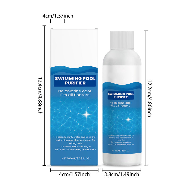 Schwimmbad-Pflegeflüssigkeit 100 ml chlorfrei für kristallklares Wasser und Algenbekämpfung | geeignet für aufblasbares Schwimmbecken, Jacuzzi, Whirlpool, Sprudelbad | Sansoti