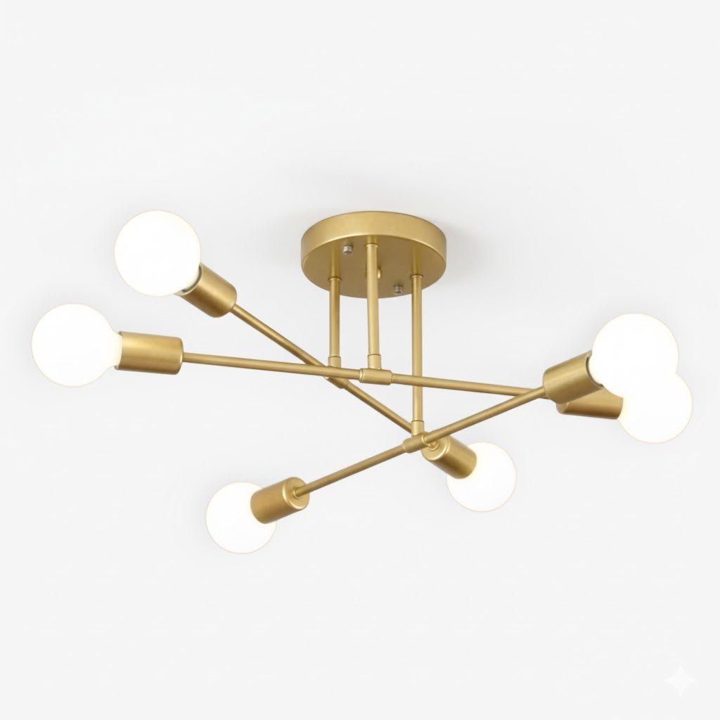 Plafondlamp Starburst IJzeren Armen E27 Nordic Mid-Century Design Moderne Verlichting voor Woonkamer Eetkamer | Sansoti