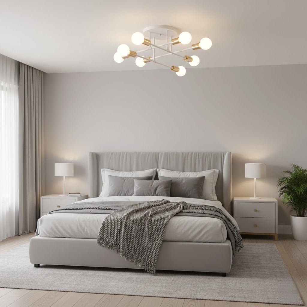 Plafondlamp Starburst IJzeren Armen E27 Nordic Mid-Century Design Moderne Verlichting voor Woonkamer Eetkamer | Sansoti