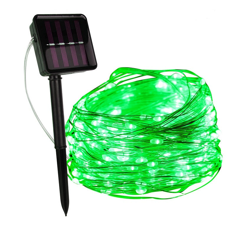 Solar LED Light String Warm White Green Copper Wire IP65 Waterproof for Garden, Terrace & Balcony | Sansoti