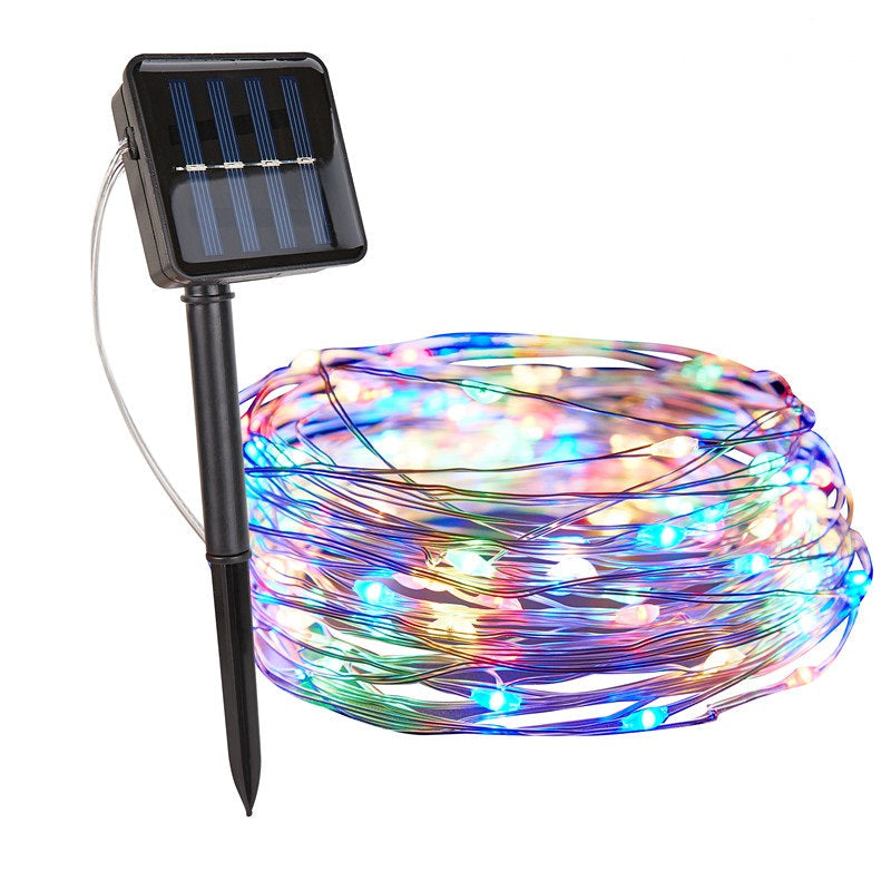 Solar LED Light String Warm White Green Copper Wire IP65 Waterproof for Garden, Terrace & Balcony | Sansoti