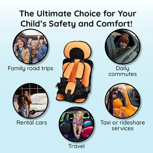 Foldable Car Booster Seat for Children with Five-Point Safety Harness Portable Travel Car Seat | Sansoti