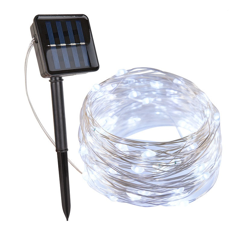 Solar LED Light String Warm White Green Copper Wire IP65 Waterproof for Garden, Terrace & Balcony | Sansoti