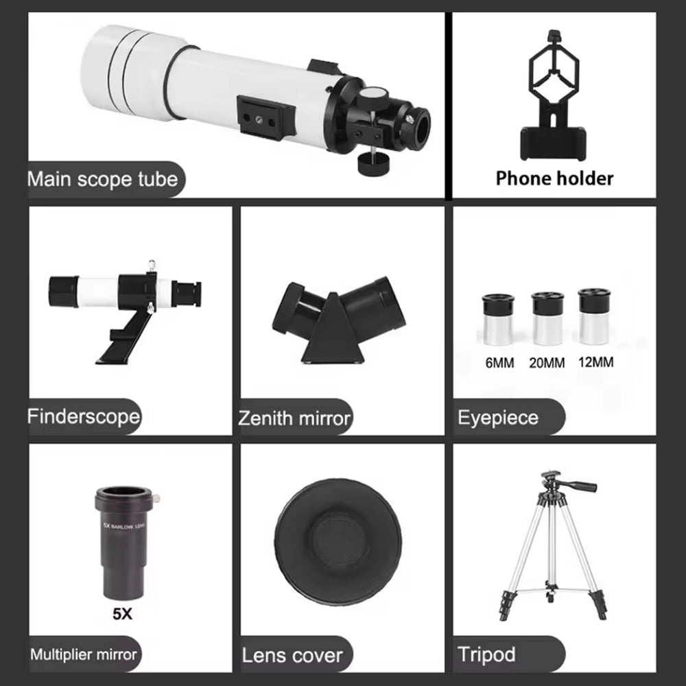 Kindertelescoop 70mm Lens met Verstelbaar Statief en Smartphonehouder voor Sterren Observeren en Ruimte | Sansoti