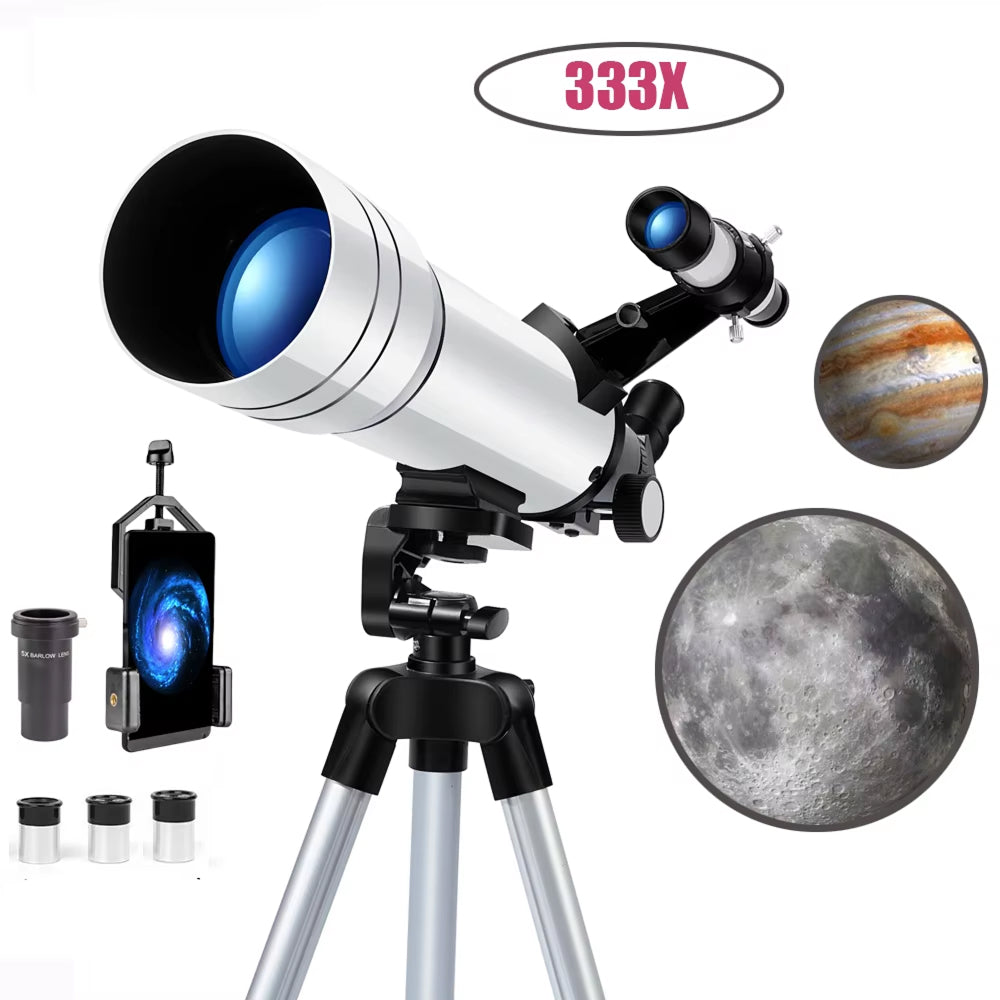 Kindertelescoop 70mm Lens met Verstelbaar Statief en Smartphonehouder voor Sterren Observeren en Ruimte | Sansoti