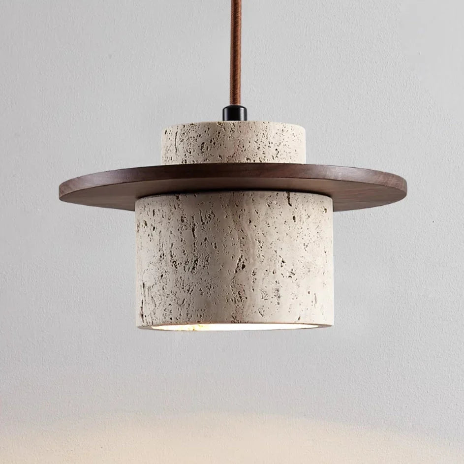 Hängeleuchte aus Travertinstein, 25 cm, LED, E27, verstellbares 170-cm-Kabel, natürliche Stimmungsbeleuchtung, Wohnzimmer | Sansoti