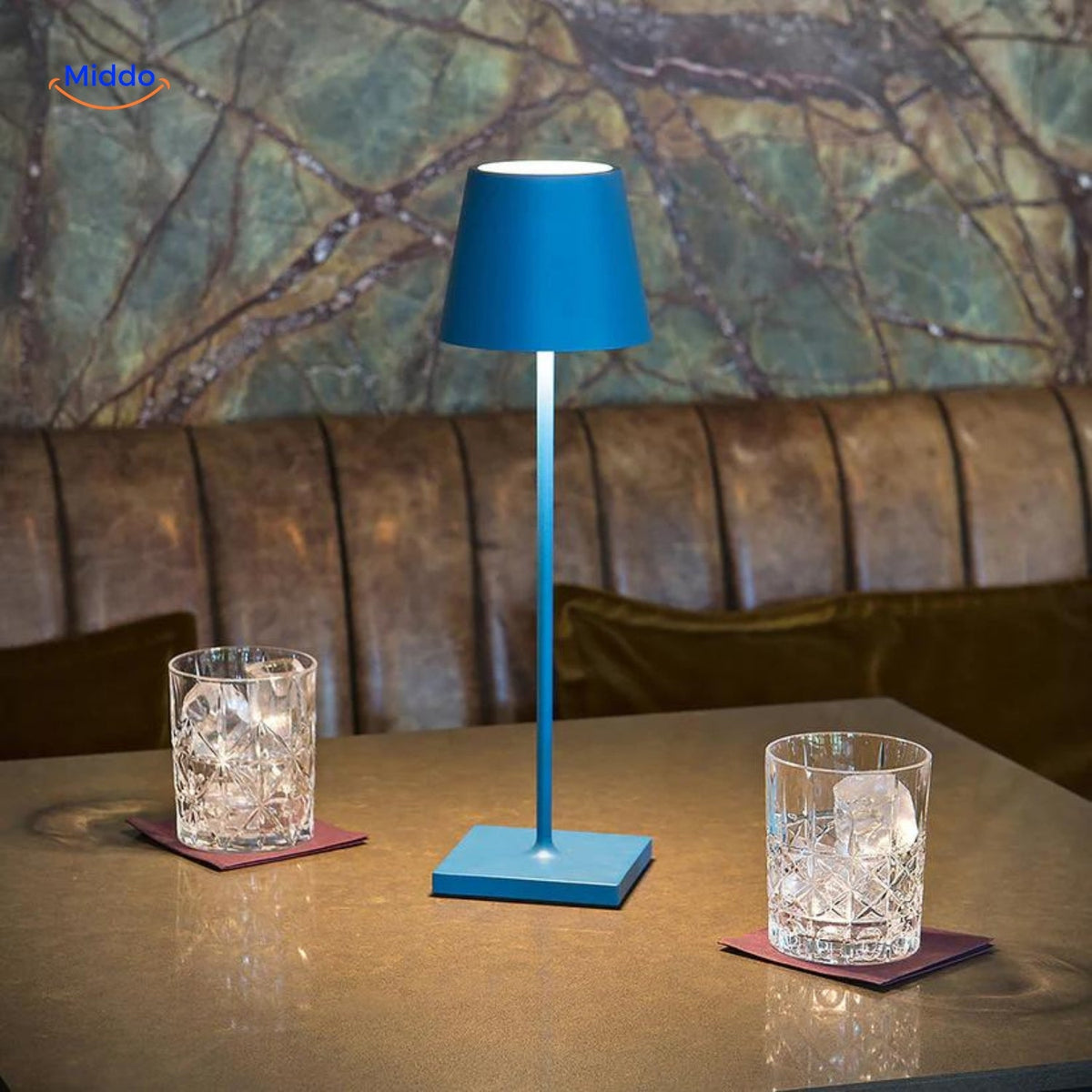 Lámpara LED portátil regulable y recargable por USB-C, IP54, resistente al agua, para mesa, interior, exterior, jardín y terraza | Sansoti