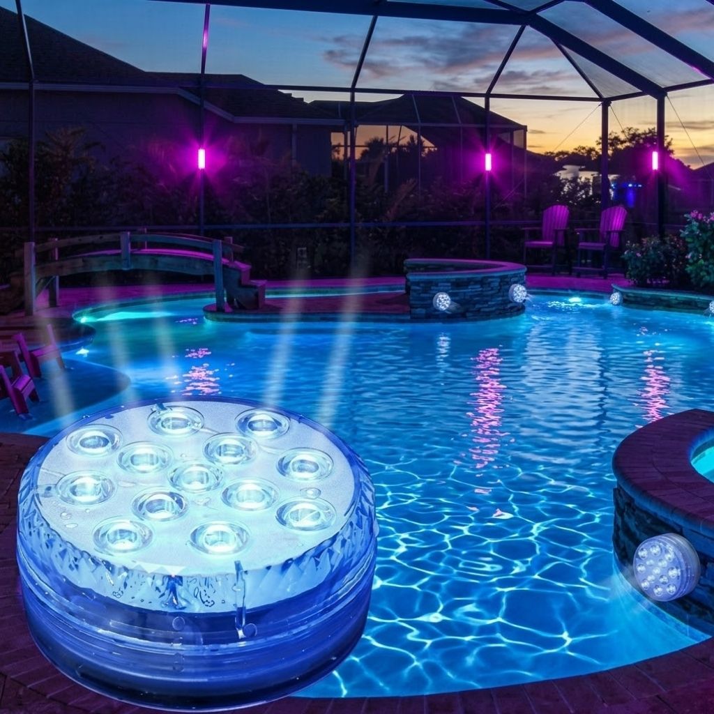 Underwater LED Pool Light RGB with Remote Control, 13 Colors, Waterproof IP68 Decorative Lighting | Sansoti