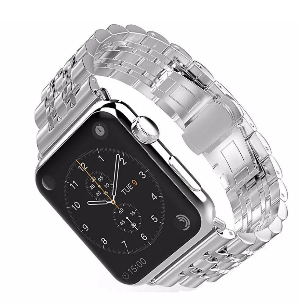 Link Bracelet Smartwatch 38-49mm Silicone Wristband Sports Watch Black Silver Gold Adjustable Universal | Sansoti