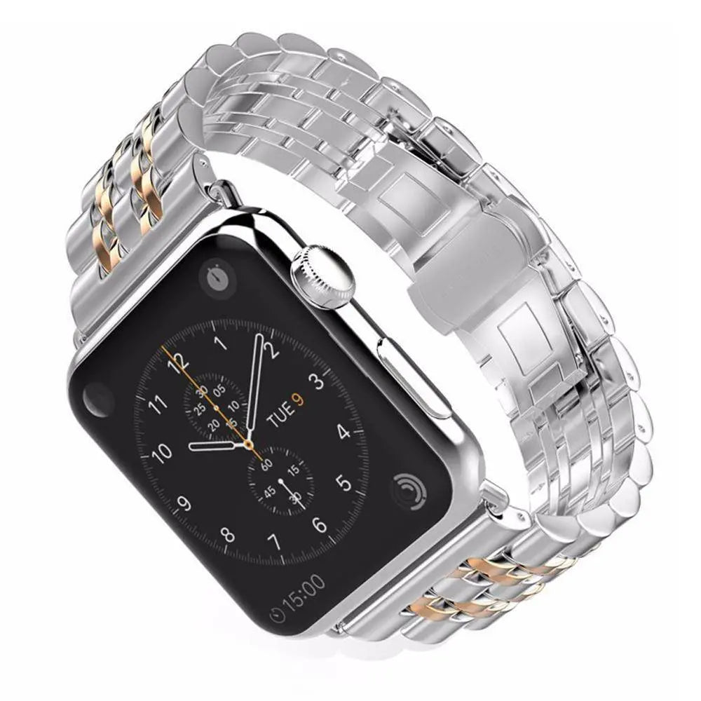 Link Bracelet Smartwatch 38-49mm Silicone Wristband Sports Watch Black Silver Gold Adjustable Universal | Sansoti