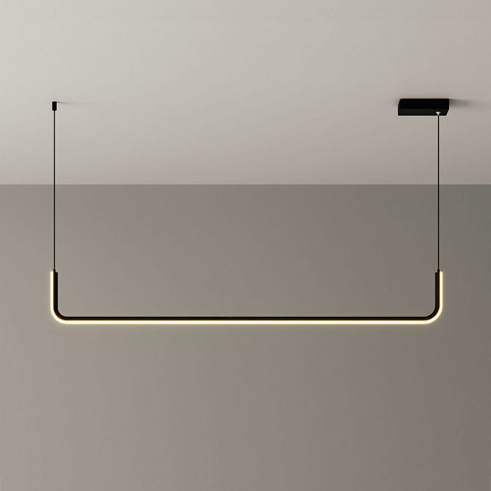 Pendant Lamp LED Aluminum Black Modern Dining Room Living Room Dimmable Linear Pendant Lamp Minimalist Ceiling Lamp Table | Sansoti
