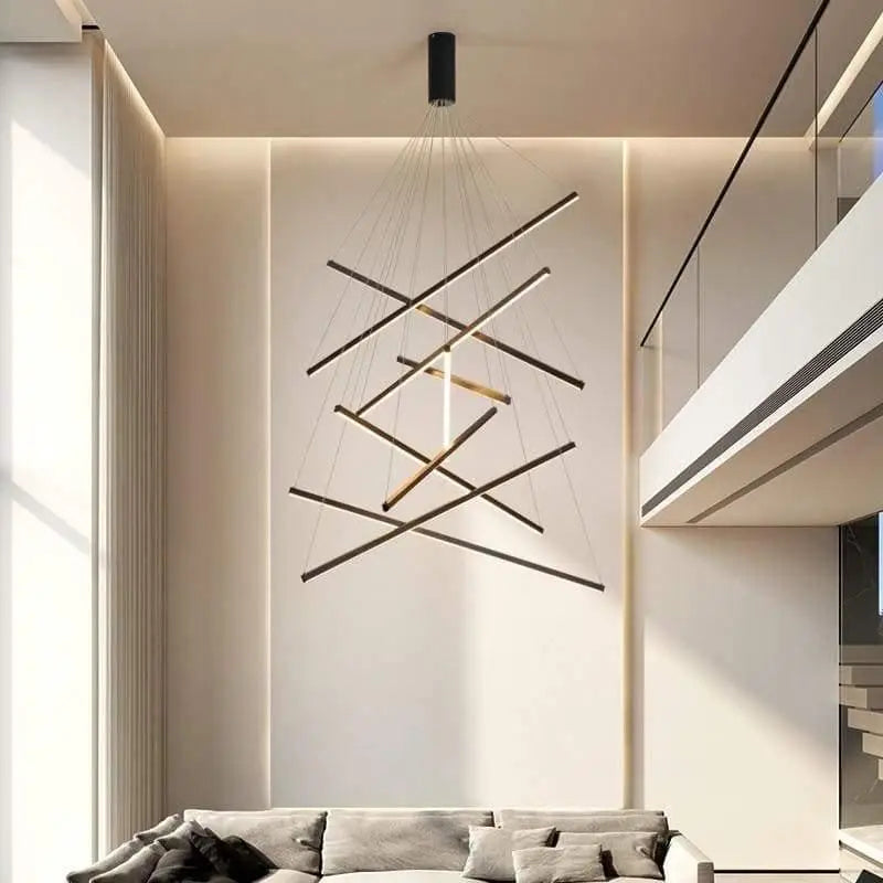 Hängelampe Treppe XXL Modernes Design LED Aluminium Acryl 300cm | Sansoti