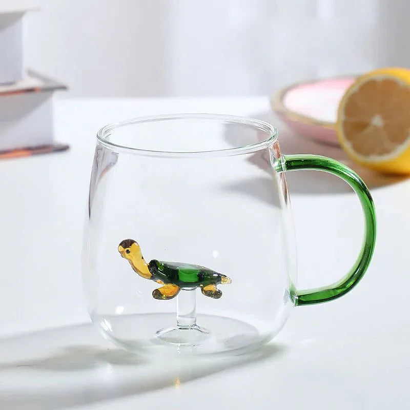 Glas-Teetasse mit 3D-Tierfigur | Sansoti
