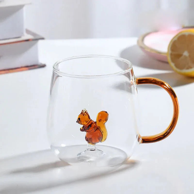 Glas-Teetasse mit 3D-Tierfigur | Sansoti
