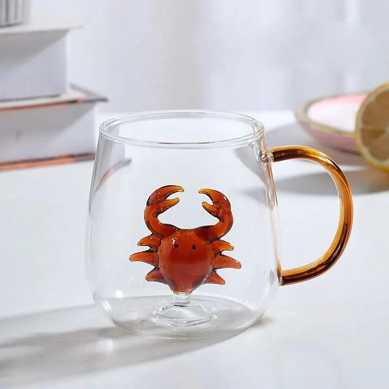 Glas-Teetasse mit 3D-Tierfigur | Sansoti