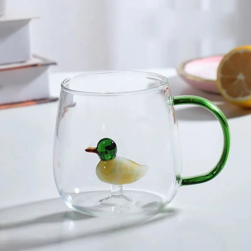 Glas-Teetasse mit 3D-Tierfigur | Sansoti