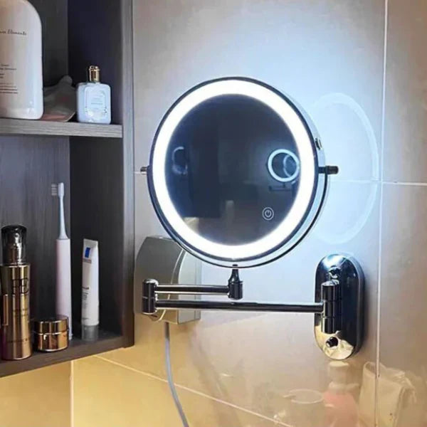 Illuminated LED makeup mirror for bathroom & makeup | Magnifying & Rechargeable | Sansoti