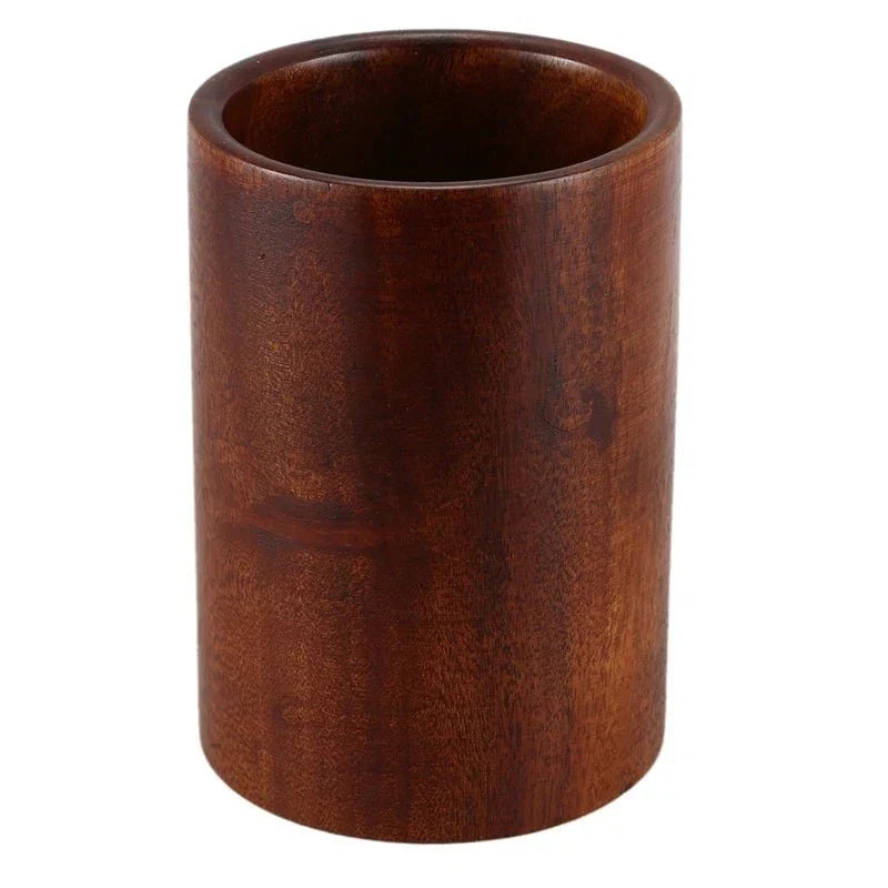 Teak Wooden Kitchen Utensil Holder Standing Cutlery Organizer Natural Wood Storage System Cooking Utensils Kitchen | Sansoti