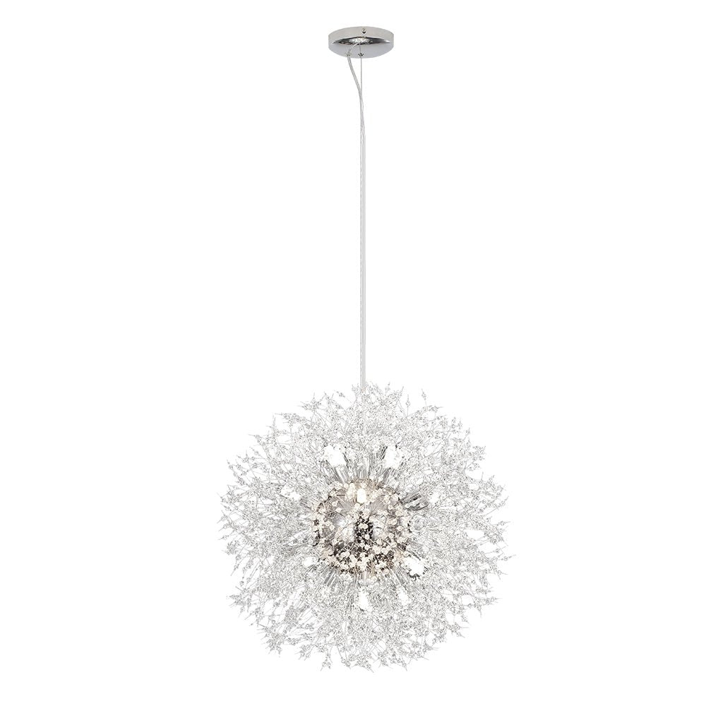 Żyrandol fajerwerk Sputnik, 16-punktowy, kryształowy, mosiężny, 80 cm, salon i przedpokój, z funkcją ściemniania