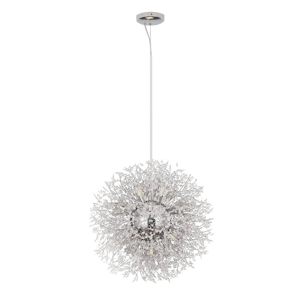 Żyrandol fajerwerk Sputnik, 16-punktowy, kryształowy, mosiężny, 80 cm, salon i przedpokój, z funkcją ściemniania