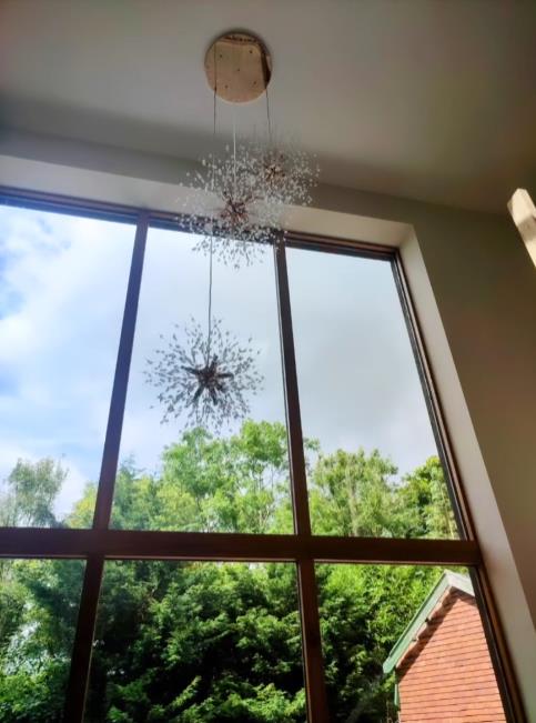 Chandelier Fireworks Dandelion Brass 3 or 5 Globes 24-40 Lights Hall Living Room Dimmable