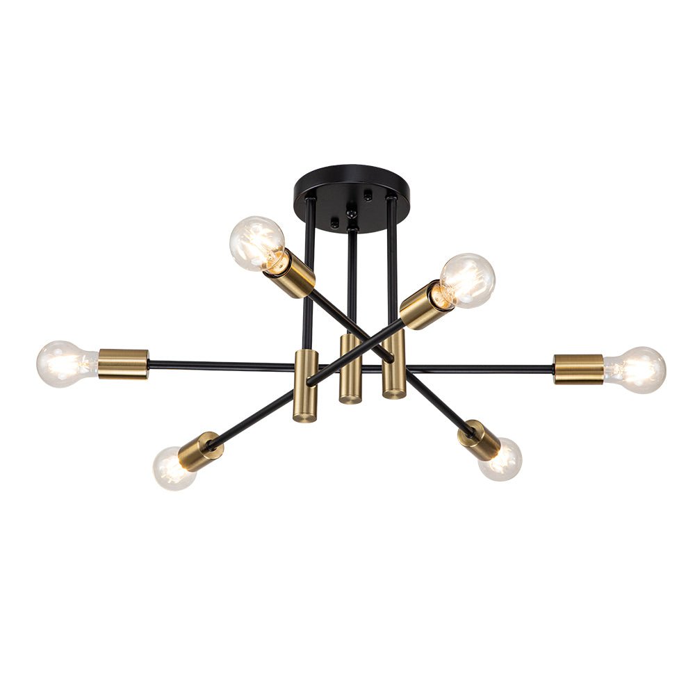Ceiling Lamp Sputnik 6 or 8-Light Black Metal 62-103cm Retro Modern Living Room Dimmable