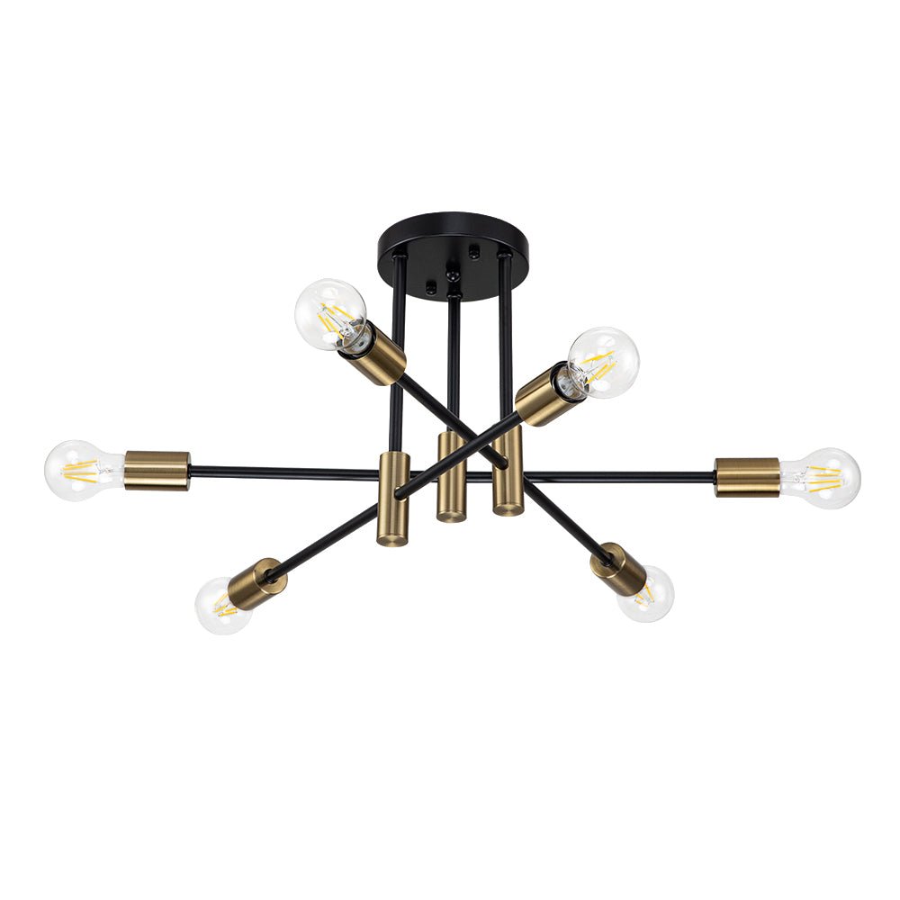 Ceiling Lamp Sputnik 6 or 8-Light Black Metal 62-103cm Retro Modern Living Room Dimmable