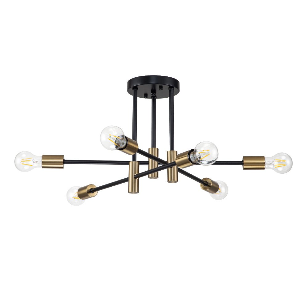 Ceiling Lamp Sputnik 6 or 8-Light Black Metal 62-103cm Retro Modern Living Room Dimmable