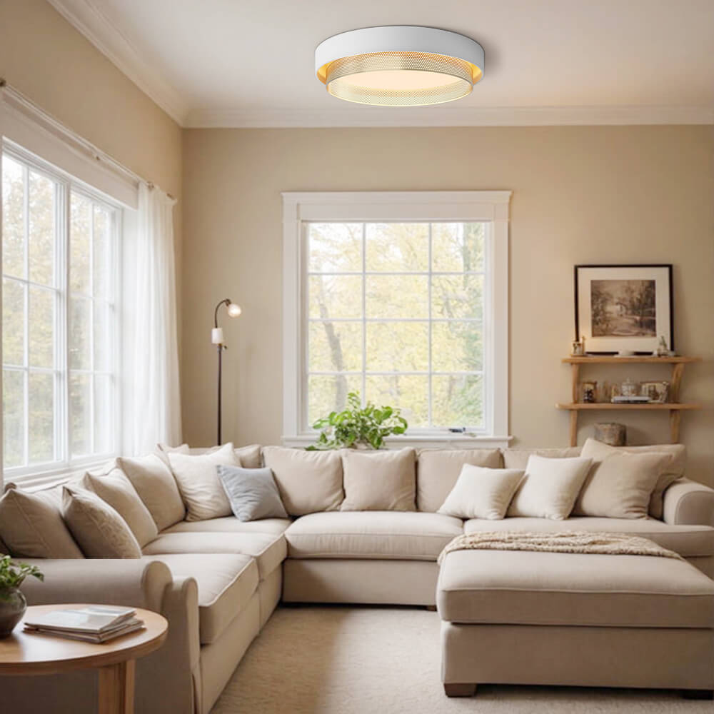 Deckenleuchte LED Rund Hohles Design 30W Weiß Schwarz 50cm Wohnzimmer Badezimmer Minimalistisch