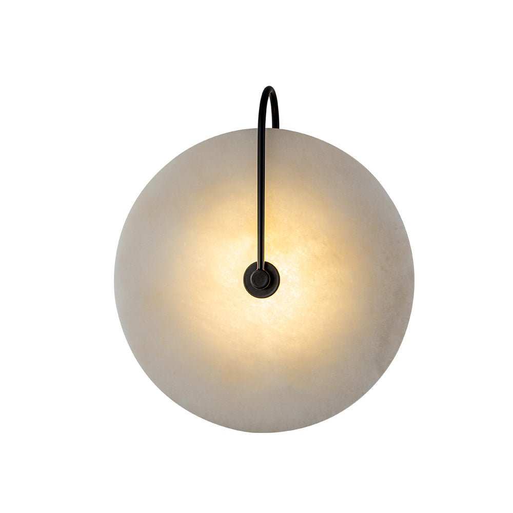 Aplique de pared redondo de mármol, LED, 5W, negro y blanco, 25cm, dormitorio, recibidor, salón, estilo Mid-Century