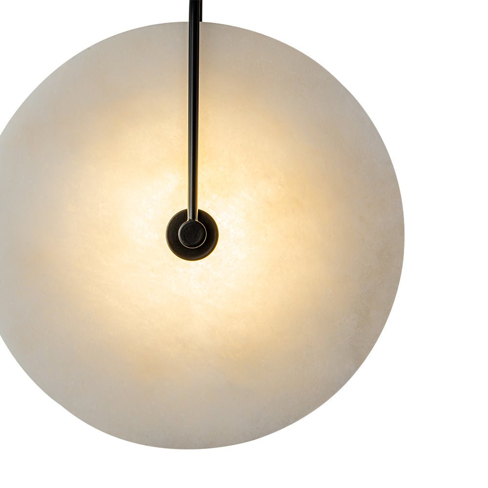 Aplique de pared redondo de mármol, LED, 5W, negro y blanco, 25cm, dormitorio, recibidor, salón, estilo Mid-Century