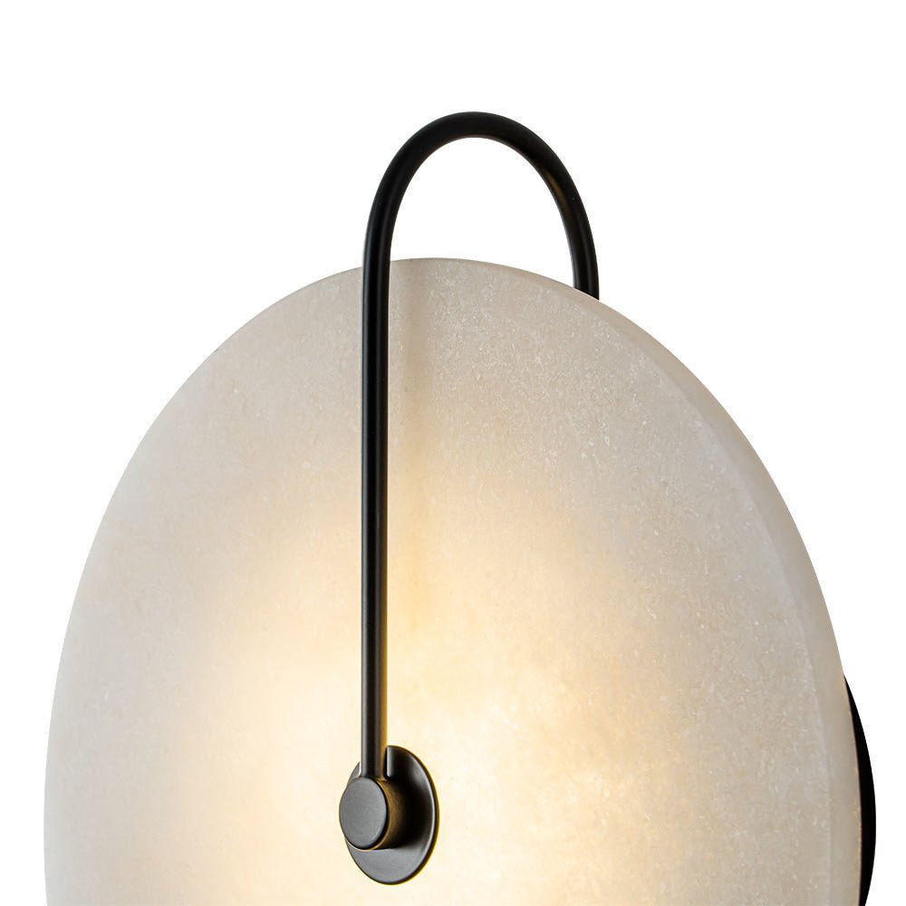 Aplique de pared redondo de mármol, LED, 5W, negro y blanco, 25cm, dormitorio, recibidor, salón, estilo Mid-Century