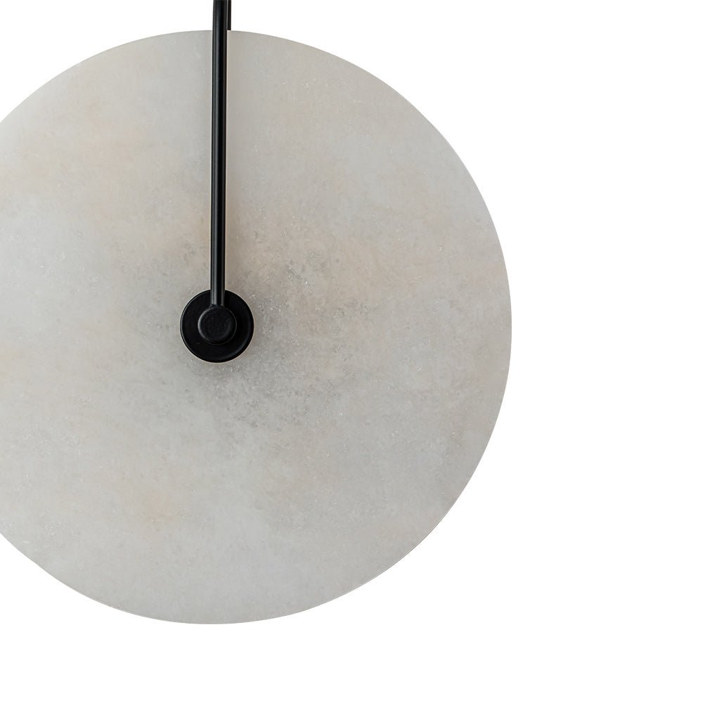 Aplique de pared redondo de mármol, LED, 5W, negro y blanco, 25cm, dormitorio, recibidor, salón, estilo Mid-Century