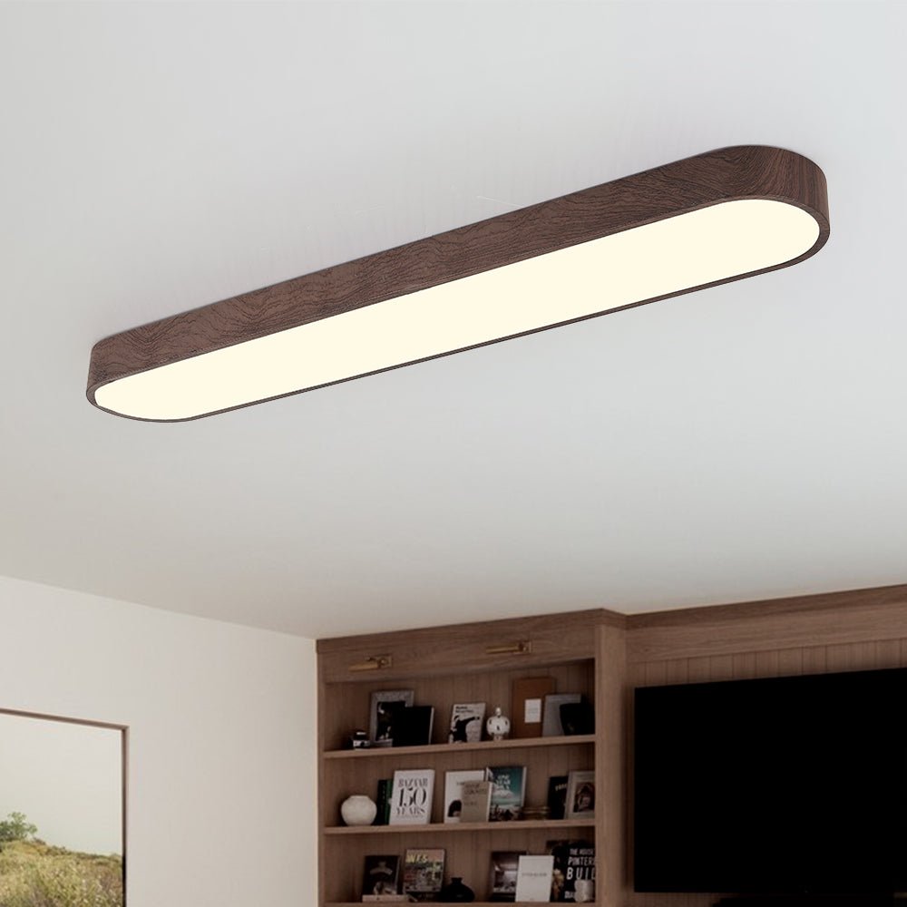 Ceiling Lamp Oval LED Wood Look Metal 65-90cm Warm White Cool White Living Room Bedroom