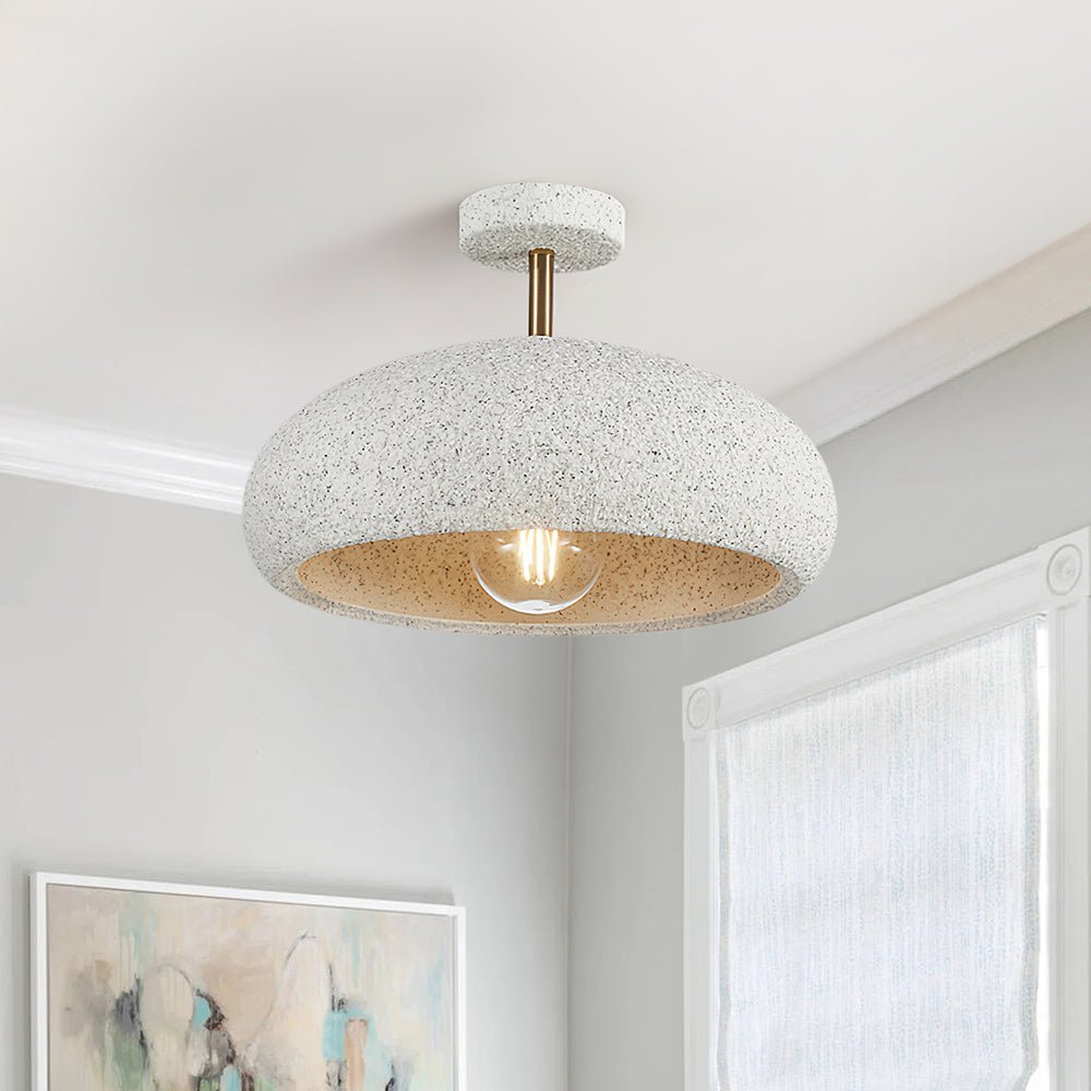 Deckenleuchte Wabi-Sabi Kuppel Nordic Gesprenkelt Dimmbar Weiß Gelb Rot 35cm Wohnzimmer