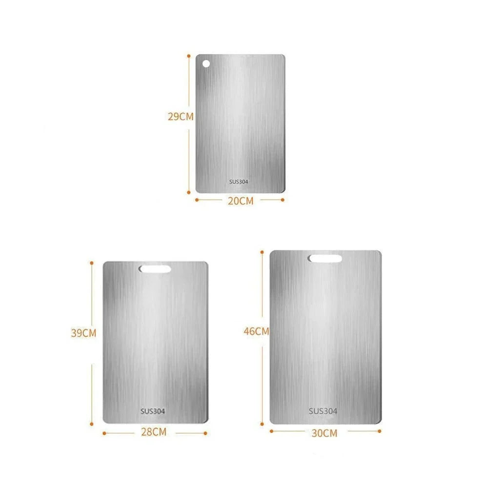 Cutting Board with Titanium Coating Antibacterial Stainless Steel Small Medium Large Kitchen for Hygienic Food Preparation Meat Fish | Sansoti