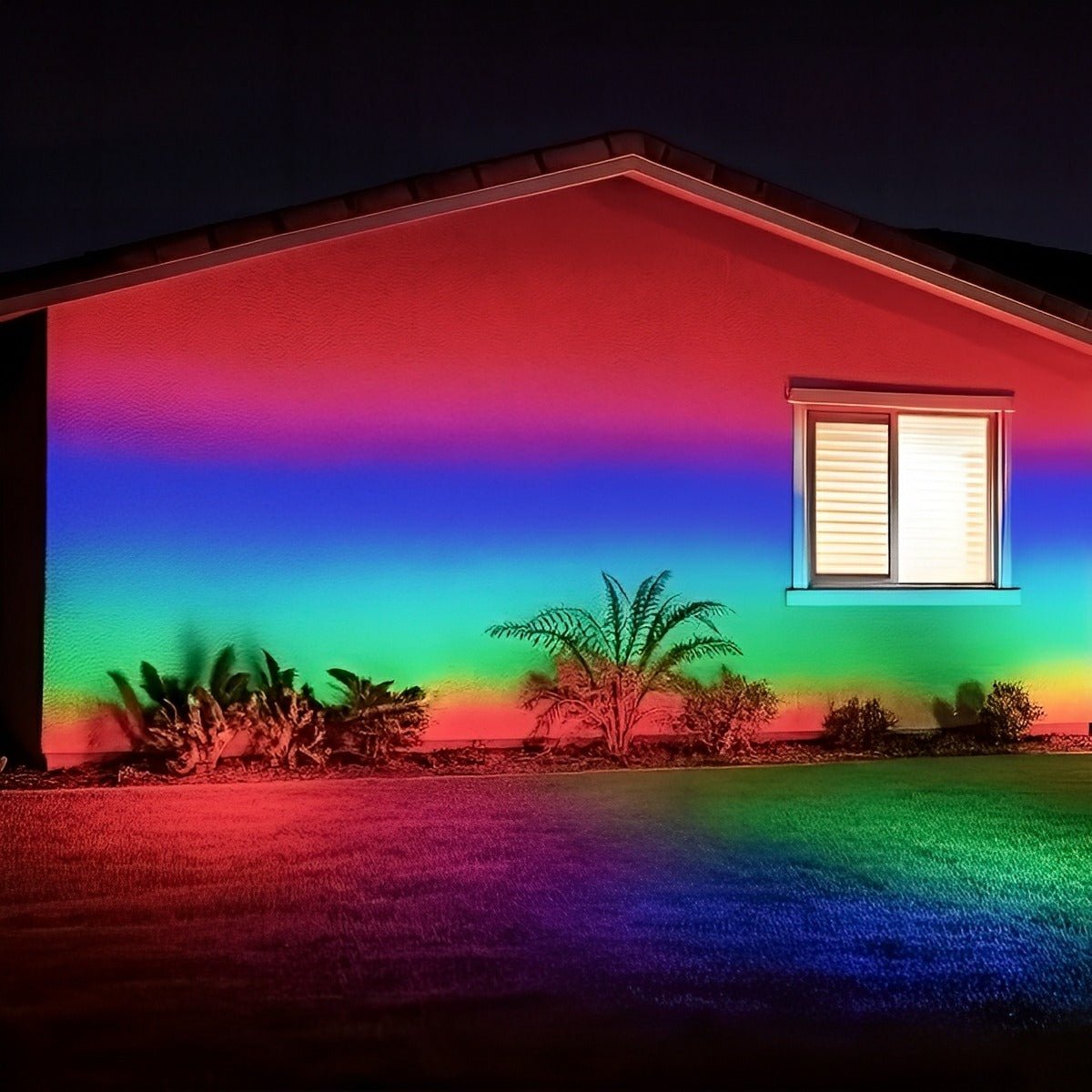 LED-Gartenstrahler RGB Wasserdicht mit Fernbedienung Verstellbare Außenbeleuchtung Farbwechsel für Garten und Terrasse | Sansoti