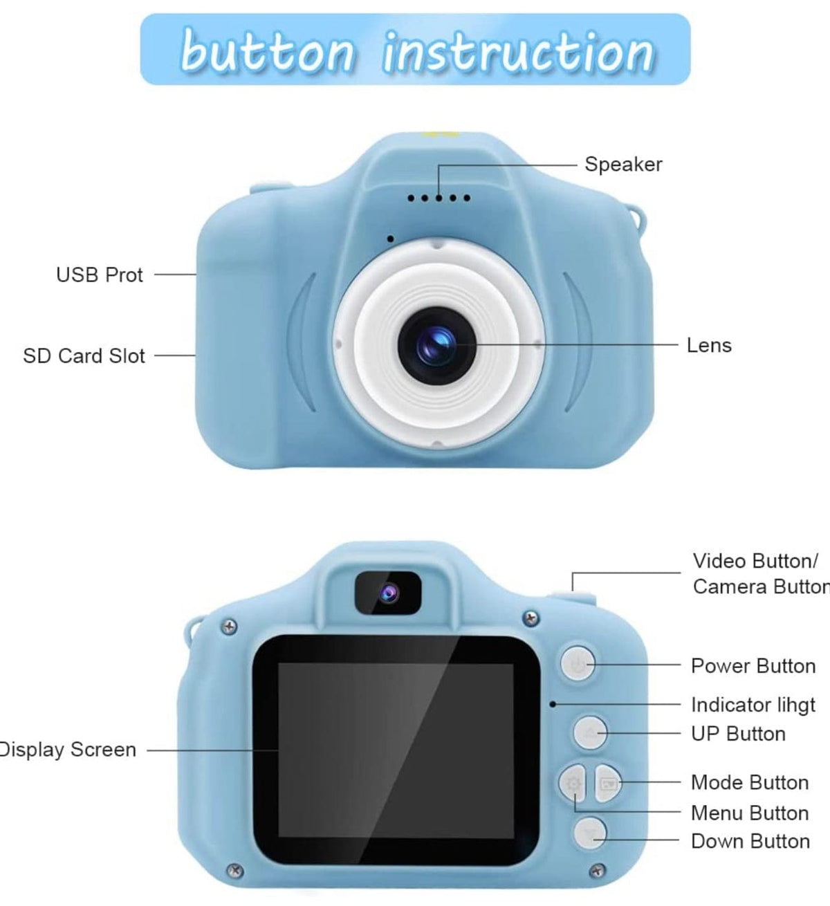 Mini Camera Vintage Digital Camera Compact 1080P Kids Camera With Screen And Filters