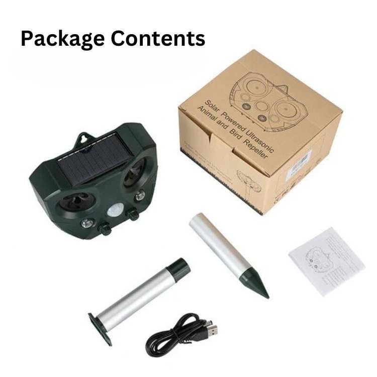 Ultrasonic bird and pest repeller solar powered | Waterproof garden repeller with motion sensor