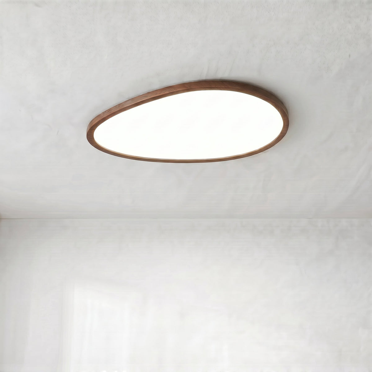LED-Deckenleuchte aus dunklem Holz, ultraflaches Design, warmweißes Licht für Wohnzimmer, Flur und Schlafzimmer, skandinavisch und modern | Sansoti