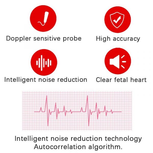 Moniteur de fréquence cardiaque fœtale à domicile – Appareil de grossesse avec écran LCD et haut-parleur pour futurs parents | Sansoti