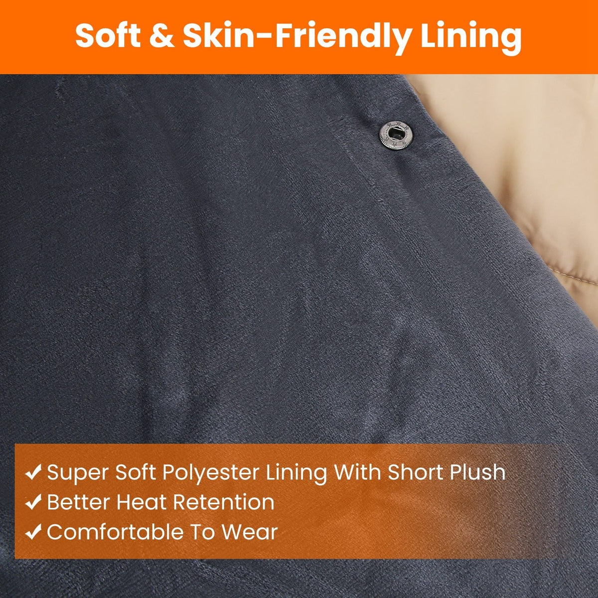 USB heated wrap blanket with zippered pockets, 6 heat zones, portable for home, work, travel, and relaxation | Sansoti
