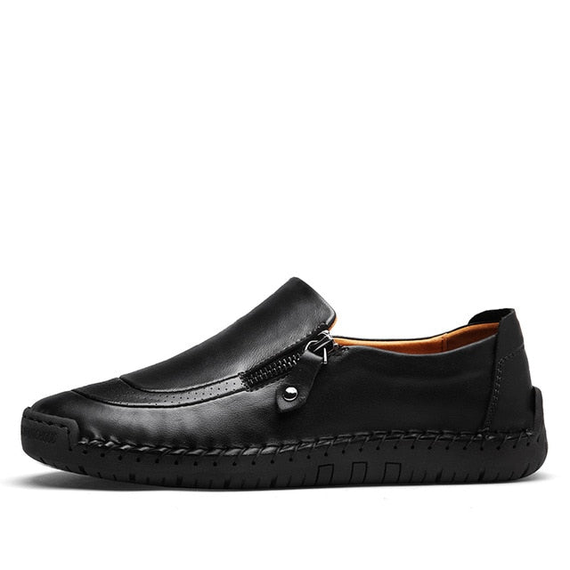 Leren Mocassins Waterbestendig Comfortabel Casual Dames Heren Schoenen Verschillende Maten Zwart Instappers | Sansoti